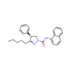 CCCCCC1=NN(C(=O)Nc2cccc3ccccc23)C[C@@H]1c1ccccc1 ZINC000058592590