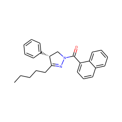 CCCCCC1=NN(C(=O)c2cccc3ccccc23)C[C@H]1c1ccccc1 ZINC000058582285