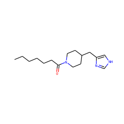 CCCCCCC(=O)N1CCC(Cc2c[nH]cn2)CC1 ZINC000028563848
