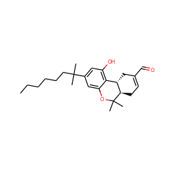 CCCCCCC(C)(C)c1cc(O)c2c(c1)OC(C)(C)[C@@H]1CC=C(C=O)C[C@@H]21 ZINC000029569615