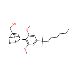 CCCCCCC(C)(C)c1cc(OC)c([C@@H]2C=C(CO)[C@H]3C[C@@H]2C3(C)C)c(OC)c1 ZINC000002008249