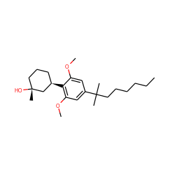 CCCCCCC(C)(C)c1cc(OC)c([C@@H]2CCC[C@@](C)(O)C2)c(OC)c1 ZINC000072180944