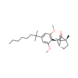 CCCCCCC(C)(C)c1cc(OC)c([C@H]2C(=O)[C@]3(C)CC[C@H]2C3(C)C)c(OC)c1 ZINC000072315134