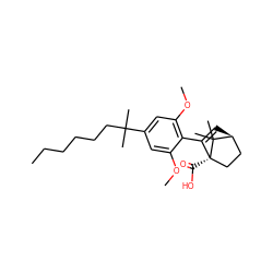 CCCCCCC(C)(C)c1cc(OC)c(C2=C[C@H]3CC[C@]2(C(=O)O)C3(C)C)c(OC)c1 ZINC000072315125