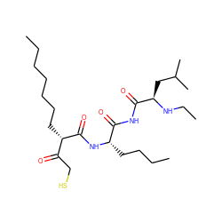CCCCCCC[C@@H](C(=O)CS)C(=O)N[C@@H](CCCC)C(=O)NC(=O)[C@@H](CC(C)C)NCC ZINC000034801697