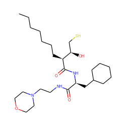 CCCCCCC[C@H](C(=O)N[C@@H](CC1CCCCC1)C(=O)NCCN1CCOCC1)[C@H](O)CS ZINC000034801680