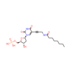 CCCCCCCC(=O)NCC#Cc1cn([C@H]2C[C@H](O)[C@@H](COP(=O)(O)O)O2)c(=O)[nH]c1=O ZINC000072106332