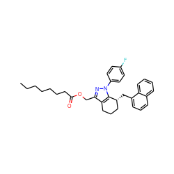 CCCCCCCC(=O)OCc1nn(-c2ccc(F)cc2)c2c1CCC[C@H]2Cc1cccc2ccccc12 ZINC000036177740