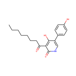 CCCCCCCC(=O)c1c(O)c(-c2ccc(O)cc2)c[nH]c1=O ZINC001772586289