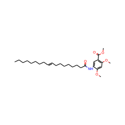 CCCCCCCC/C=C/CCCCCCCC(=O)Nc1cc(C(=O)OC)c(OC)cc1OC ZINC000036349559