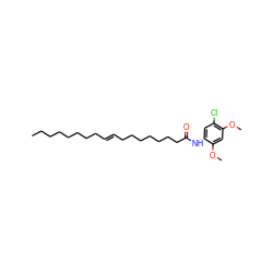 CCCCCCCC/C=C/CCCCCCCC(=O)Nc1cc(Cl)c(OC)cc1OC ZINC000036349542