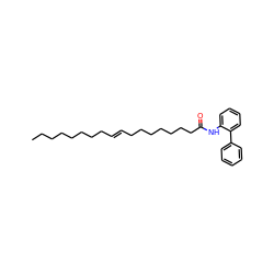 CCCCCCCC/C=C/CCCCCCCC(=O)Nc1ccccc1-c1ccccc1 ZINC000036349400