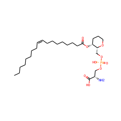 CCCCCCCC/C=C\CCCCCCCC(=O)O[C@@H]1CCCO[C@@H]1CO[P@](=O)(O)OC[C@H](N)C(=O)O ZINC000653909269