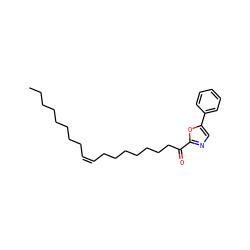 CCCCCCCC/C=C\CCCCCCCC(=O)c1ncc(-c2ccccc2)o1 ZINC000034803565