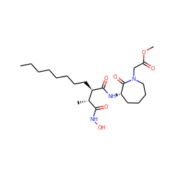 CCCCCCCC[C@@H](C(=O)N[C@H]1CCCCN(CC(=O)OC)C1=O)[C@@H](C)C(=O)NO ZINC000034801753