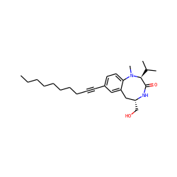 CCCCCCCCC#Cc1ccc2c(c1)C[C@@H](CO)NC(=O)[C@H](C(C)C)N2C ZINC000014096193