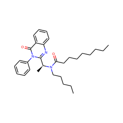 CCCCCCCCC(=O)N(CCCCC)[C@@H](C)c1nc2ccccc2c(=O)n1-c1ccccc1 ZINC000136570053