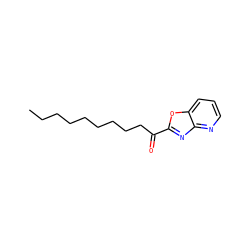 CCCCCCCCCC(=O)c1nc2ncccc2o1 ZINC000072106133