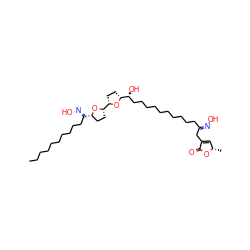 CCCCCCCCCC/C(=N\O)[C@H]1CC[C@@H]([C@@H]2CC[C@H]([C@H](O)CCCCCCCCCC/C(CC3=C[C@H](C)OC3=O)=N\O)O2)O1 ZINC000049765518