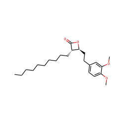 CCCCCCCCCC[C@@H]1C(=O)O[C@H]1CCc1ccc(OC)c(OC)c1 ZINC000066098888