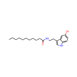 CCCCCCCCCCC(=O)NCCc1c[nH]c2ccc(O)cc12 ZINC000014979705