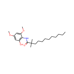 CCCCCCCCCCC(C)(C)C(=O)Nc1c(O)cc(OC)cc1OC ZINC000036349584