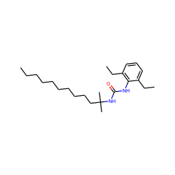 CCCCCCCCCCC(C)(C)NC(=O)Nc1c(CC)cccc1CC ZINC000014234070