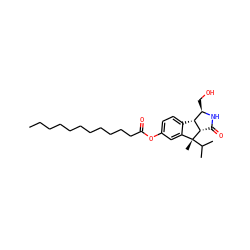 CCCCCCCCCCCC(=O)Oc1ccc2c(c1)[C@@](C)(C(C)C)[C@H]1C(=O)N[C@H](CO)[C@@H]21 ZINC000034800330