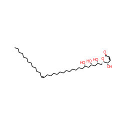 CCCCCCCCCCCC/C=C\CCCCCCCCCCCC[C@@H](O)C[C@H](O)C[C@H](O)C[C@@H]1OC(=O)C=C[C@@H]1O ZINC000071295045