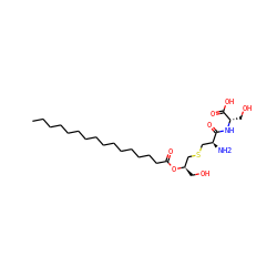 CCCCCCCCCCCCCCCC(=O)O[C@H](CO)CSC[C@H](N)C(=O)N[C@@H](CO)C(=O)O ZINC000073196566