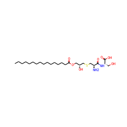 CCCCCCCCCCCCCCCC(=O)OC[C@@H](O)CSC[C@H](N)C(=O)N[C@@H](CO)C(=O)O ZINC000073157038