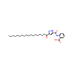 CCCCCCCCCCCCCCCCCC(=O)c1cc(C(=O)Nc2ccccc2C(=O)O)[nH]n1 ZINC000049784822