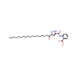 CCCCCCCCCCCCCCCCCC(=O)c1cc(C(=O)Nc2ccccc2C(=O)OC)[nH]n1 ZINC000049802296