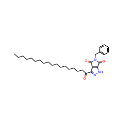 CCCCCCCCCCCCCCCCCC(=O)c1n[nH]c2c1C(=O)N(Cc1ccccc1)C2=O ZINC000049793572