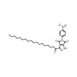 CCCCCCCCCCCCCCCCCC(=O)c1n[nH]c2c1C(=O)N(c1ccc([N+](=O)[O-])cc1)C2=O ZINC000049783834