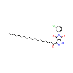 CCCCCCCCCCCCCCCCCC(=O)c1n[nH]c2c1C(=O)N(c1cccc(Cl)c1)C2=O ZINC000049802221