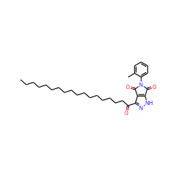 CCCCCCCCCCCCCCCCCC(=O)c1n[nH]c2c1C(=O)N(c1ccccc1C)C2=O ZINC000049785586