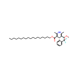 CCCCCCCCCCCCCCCCCCOC(=O)C1=C(C)NC(C)=C(C(=O)OC)[C@@H]1c1ccccc1C(F)(F)F ZINC000138144623