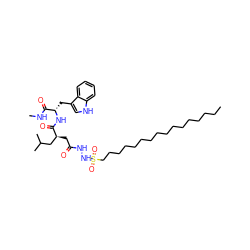 CCCCCCCCCCCCCCCCS(=O)(=O)NNC(=O)C[C@@H](CC(C)C)C(=O)N[C@@H](Cc1c[nH]c2ccccc12)C(=O)NC ZINC000049888832