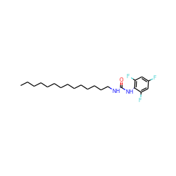 CCCCCCCCCCCCCCNC(=O)Nc1c(F)cc(F)cc1F ZINC000036349685