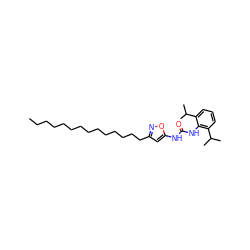 CCCCCCCCCCCCCCc1cc(NC(=O)Nc2c(C(C)C)cccc2C(C)C)on1 ZINC000036349961