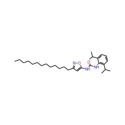 CCCCCCCCCCCCCc1cc(NC(=O)Nc2c(C(C)C)cccc2C(C)C)on1 ZINC000014255551