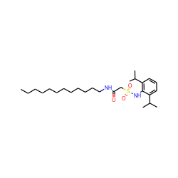 CCCCCCCCCCCCNC(=O)CS(=O)(=O)Nc1c(C(C)C)cccc1C(C)C ZINC000036349841