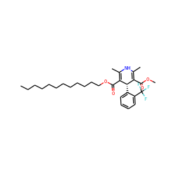 CCCCCCCCCCCCOC(=O)C1=C(C)NC(C)=C(C(=O)OC)[C@@H]1c1ccccc1C(F)(F)F ZINC000136789685