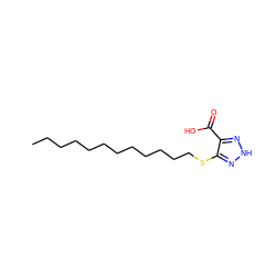 CCCCCCCCCCCCSc1n[nH]nc1C(=O)O ZINC000016052525