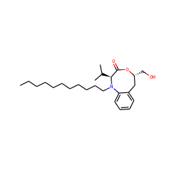 CCCCCCCCCCCN1c2ccccc2C[C@@H](CO)OC(=O)[C@@H]1C(C)C ZINC000034800313