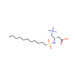 CCCCCCCCCCCS(=O)(=O)N[C@@H](CC(=O)O)C[N+](C)(C)C ZINC000036338602