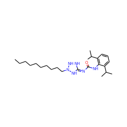 CCCCCCCCCCN1NN/C(=N\C(=O)Nc2c(C(C)C)cccc2C(C)C)N1 ZINC000036349989