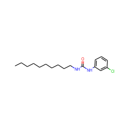 CCCCCCCCCCNC(=O)Nc1cccc(Cl)c1 ZINC000059894791