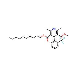 CCCCCCCCCCOC(=O)C1=C(C)NC(C)=C(C(=O)OC)[C@@H]1c1ccccc1C(F)(F)F ZINC000138854941